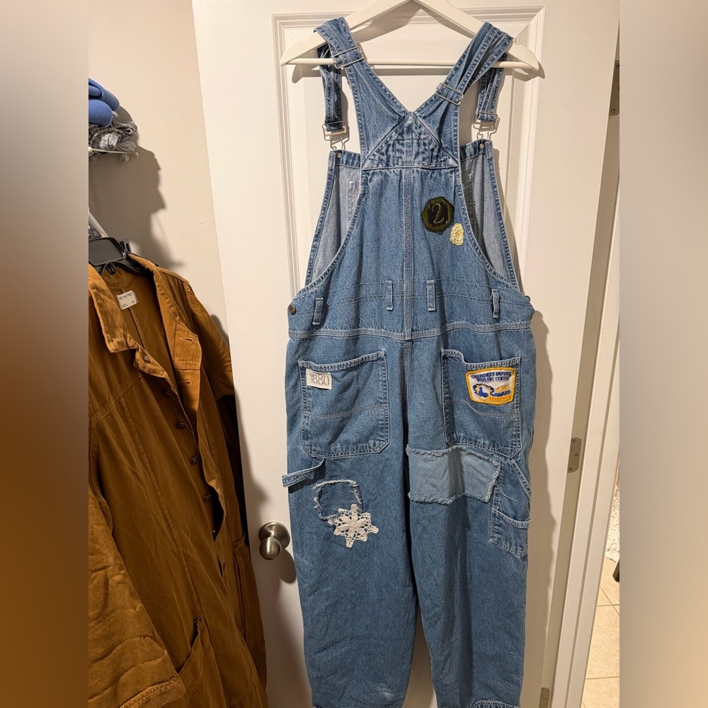 Riley Vintage Embroidered Denim Overalls with Patches 🔥🔥🔥 - Picture 5 of 5